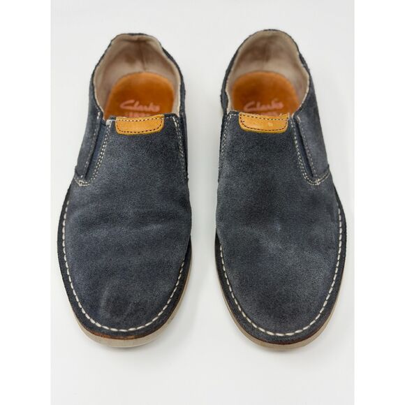 Clarks Men's Hinton Easy Slip On Loafers Suede Blue Tan Size 7 1/2 - Picture 1 of 8